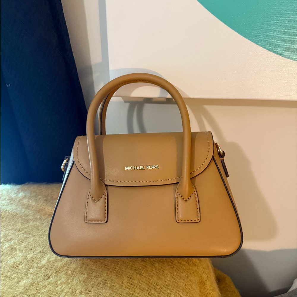 Michael Kors Tan Mini Bag Dome Shape Smooth Leather